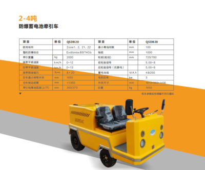 2-4吨防爆蓄电池电动牵引车